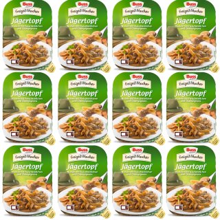 Buss Jägertopf Eiernudeln mit deftigen Fleischklößchen und Champignons in einer feinen Bratensauce VPE (12x300g Packung)