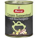 Menzi Linsen Suppentopf mit Räucherspeck 3er Pack (3x800ml Dose) + usy Block