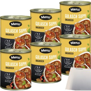 Menzi ungarische Gulaschsuppe EXTRA konzentriert 1:1 6er Pack (6x800ml Dose) + usy Block