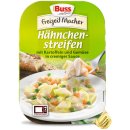 Buss Hähnchenstreifen in cremiger Sauce mit Kartoffeln und feinem Gemüse 6er Pack (6x300g Packung) + usy Block