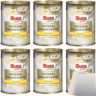 Buss Spargelcreme-Suppe mit feiner Sahne und aromatischen Gewürzen 6er Pack (6x400ml Dose) + usy Block