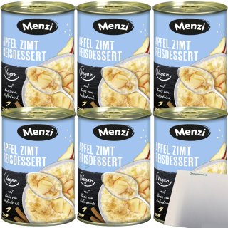 Menzi Apfel-Zimt Reisdessert 6er Pack (6x400g Dose) + usy Block