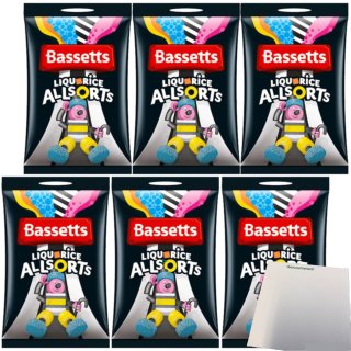 Bassetts englisches Lakritz Konfekt Mischung Liquorice Allsorts 6er Pack (6x1kg) + usy Block
