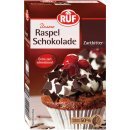 RUF Zartbitter Raspel-Schokolade hauchdünn extra zarter Schmelz 6er Pack (6x100g Packung) + usy Block