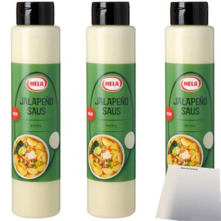Hela Jalapeno-Sauce scharf Jalapenosaus 3er Pack (3x800ml Flasche) + usy Block