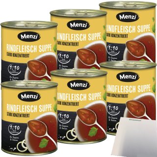 Menzi Rindfleisch Suppe stark konzentriert 1:10 6er Pack (6x800g Dose) + usy Block