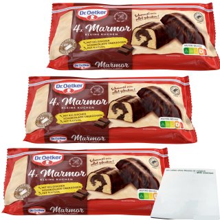 Dr.Oetker 4 kleine Marmorkuchen mit belgischer Schokolade überzogen 3er Pack (3x172g Packung) + usy Block