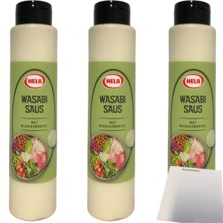Hela Wasabi-Sauce mit Meerrettich 3er Pack (3x800ml Flasche) + usy Block