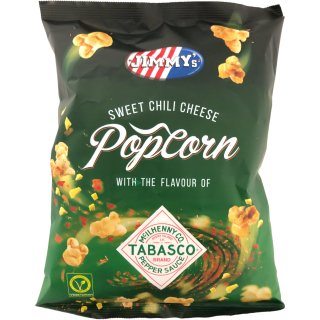 Jimmys Sweet-Chili Cheese Popcorn mit Tabasco (90g Packung)