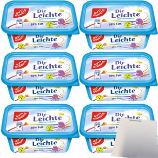 Gut&Günstig die Leichte Halbfettmargarine vegan 39% Fett 6er Pack (6x500g Packung) + usy Block