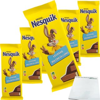 Nesquik Schokoladentafel Milchschokolade mit Milchfüllung 6er Pack (6x100g Tafel) + usy Block