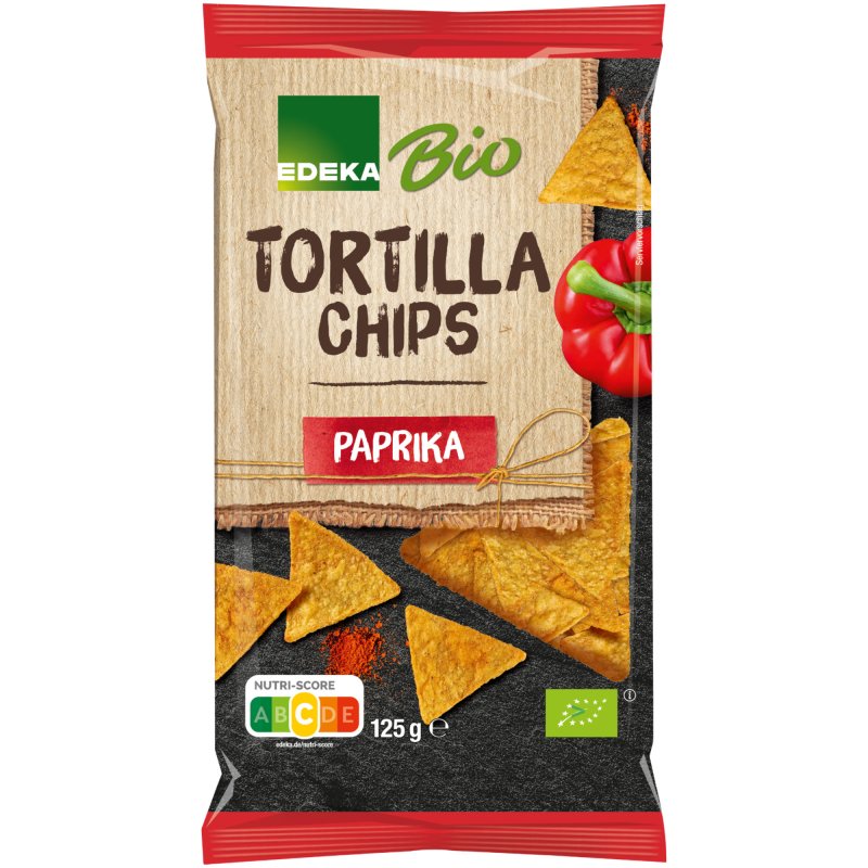 Edeka Bio Tortillachips Paprika MaisChips mit Paprikageschmack (125g