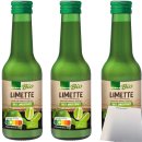 Edeka Bio Limettensaft 100% Direktsaft ideal zum Mixen und Würzen 3er Pack (3x200ml Flasche) + usy Block