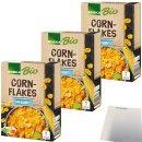 Edeka Cornflakes ungesüßt knusprig geröstete Maisflocken 3er Pack (3x375g Packung) + usy Block