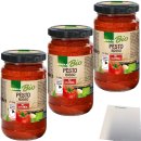 Edeka Bio Pesto Rosso mit Olivenöl 3er Pack (3x190g Glas) + usy Block