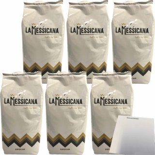 Caffe La Messicana Super Bar 6er Pack (Kaffeebohnen, 6x 1kg Beutel) + usy Block