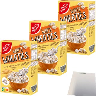 Gut&Günstig White Wheaties Vollkornweizenkissen mit Zuckertopping 3er Pack (3x600g Packung) + usy Block