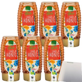 Edeka Bio Landhonig flüssig blumig-mild 6er Pack (6x350g Flasche) + usy Block
