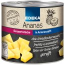 Edeka Ananas-Dessertstücke in Ananassaft fruchtig aromatisch 3er Pack (3x432g Dose) + usy Block