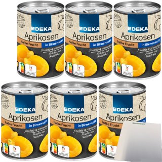 Edeka Aprikosen halbe Frucht in Traubensüße 6er Pack (6x425ml Dose) + usy Block