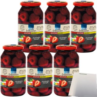 Edeka Erdbeeren gleichmäßig große Früchte gezuckert 6er Pack (6x680g Glas) + usy Block