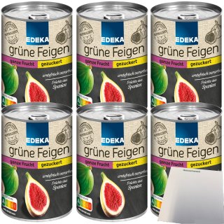 Edeka Grüne Feigen ganze Frucht gezuckert 6er Pack (6x415g Dose) + usy Block