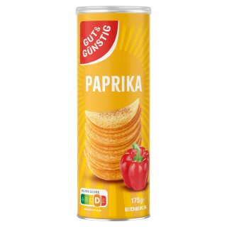Gut&Günstig Paprika-Stapelchips für Knabberfans (175g Packung)