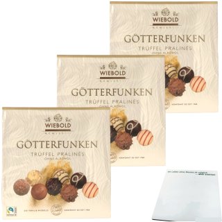 Wiebold Götterfunken Trüffelpralinen ohne Alkohol 3er Pack (3x200g Packung) + usy Block