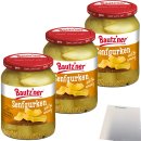 Bautzner Senfgurken süß-würzig 3er Pack (3x420g ATG) + usy Block