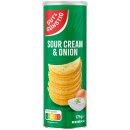 Gut&Günstig Stapelchips Sour Cream & Onion 3er Pack (3x175g Packung) + usy Block
