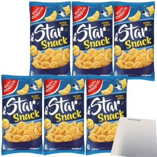 Gut&Günstig Star Snack knuspriger Kartoffelsnack herzhaft gewürzt 6er Pack (6x100g Packung) + usy Block