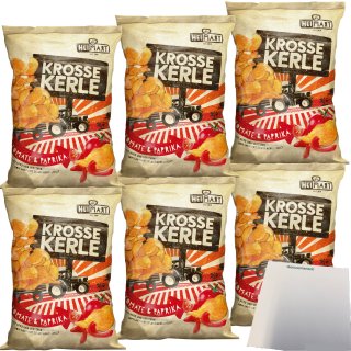 HeiMart Krosse Kerle Tomate & Paprika Chips in der Schale geröstet 6er Pack (6x115g Packung) + usy Block
