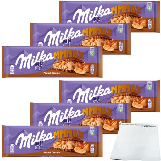Milka Tafelschokolade Peanut-Caramel Großtafel 6er Pack (6x276g Tafel) + usy Block