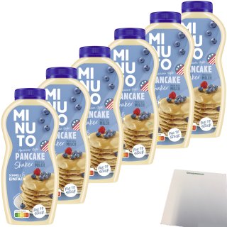 Minuto Shaker American Pancake Mischung für Pfannkuchen Amerikanischer Art 6er Pack (6x219g Shaker) + usy Block