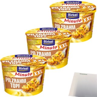 Birkel Minuto XXL Pilzrahm-Topf 3er Pack (3x78g Packung) + usy Block