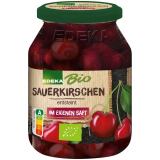Edeka Bio Sauerkirschen entsteint (195g Glas ATG)