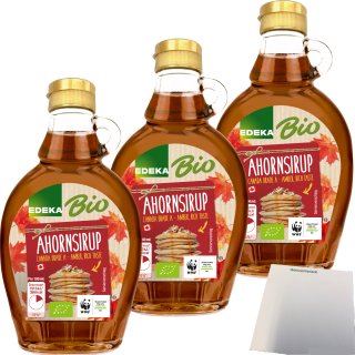 Edeka Bio Ahornsirup aus Kanada 3er Pack (3x250ml Flasche) + usy Block
