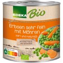 Edeka Bio Erbsen mit Möhrchen zart und natursüß 3er Pack (3x400g Dose) + usy Block