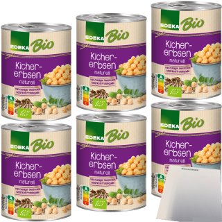 Edeka Bio Kichererbsen mild-nussiger Geschmack 6er Pack (6x400g Dose) + usy Block