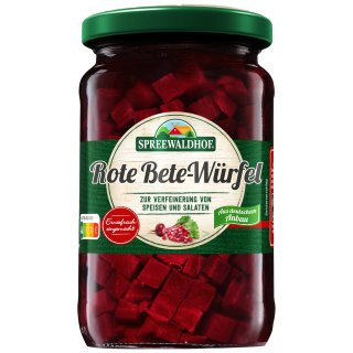 Spreewaldhof Rote Bete Würfel (330g Glas)