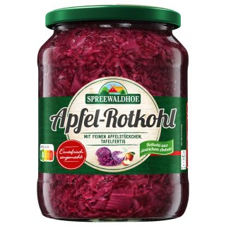 Spreewaldhof Apfelrotkohl mit feinen Apfelstückchen Tafelfertig (680g Glas)