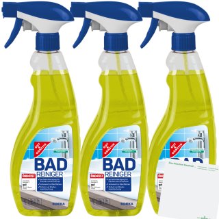 Gut&Günstig Badreiniger wirksam gegen Kalk und Schmutz 3er Pack (3x1 Liter Flasche) + usy Block