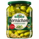 Spreewaldhof Cornichons mit frischem Dill und Zwiebeln 6er Pack (6x670g Glas) + usy Block