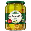 Spreewaldhof Gurkensticks süß-sauer 3er Pack (3x670g Glas) + usy Block