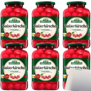 Spreewaldhof Kaiserkirschen ohne Stein gezuckert 6er Pack (6x680g Glas) + usy Block