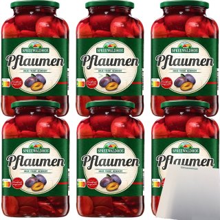 Spreewaldhof Pflaumen halbe Frucht 6er Pack (6x680g Glas) + usy Block