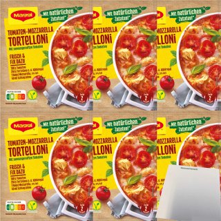 Maggi Fix Tomaten Mozzarella Tortelloni 6er Pack (6x34g Packung) + usy Block