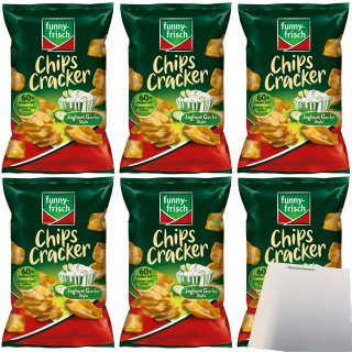 funny-frisch Chips Cracker Joghurt Gurke Style 6er Pack (6x90g Packung) + usy Block