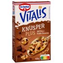 Dr.Oetker Vitalis Knusper Plus Müsli Double Chocolate 6er Pack (6x450g Packung) + usy Block