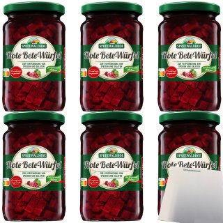 Spreewaldhof Rote Bete Würfel 6er Pack (6x330g Glas) + usy Block